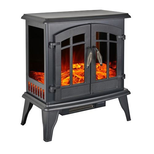 HEATSURE Electric Fireplace Heater Stove 1800W FEH02 Black KMS Direct