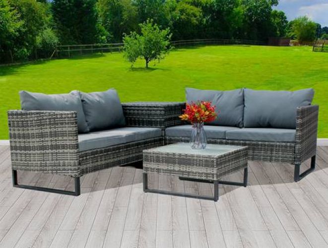 BIRCHTREE Rattan Furniture Set RFS03 Grey KMS Direct