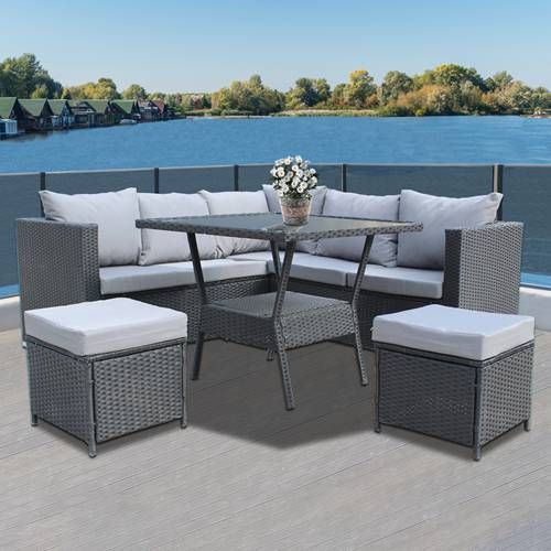BIRCHTREE Rattan Furniture Set RFS09 Black KMS Direct