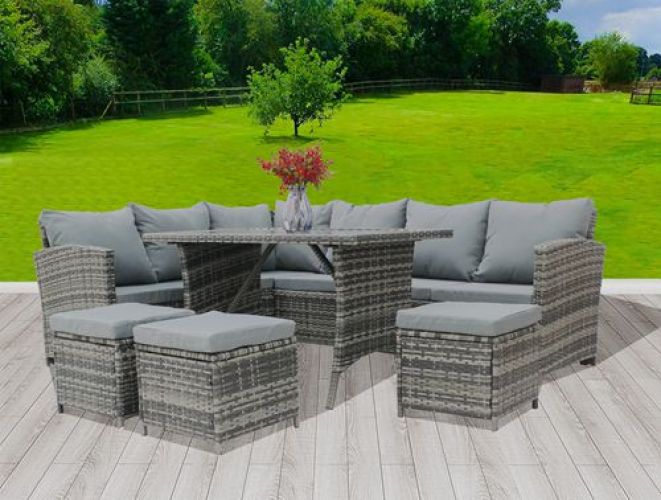 BIRCHTREE Rattan Furniture Set RFS04 Grey KMS Direct