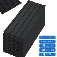 BIRCHTREE 24x Metal Roof Sheets 1080x426mm RSS02 Black