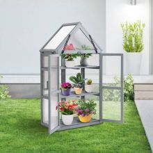BIRCHTREE Greenhouse Wooden Frame G01 Grey