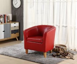 WestWood Faux Leather Tub Armchair Red