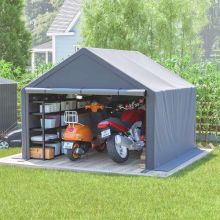 BIRCHTREE Outdoor Storage Tent 10X10FT Dark Grey