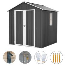 BIRCHTREE Garden Shed With Window 6X6FT Anthracite