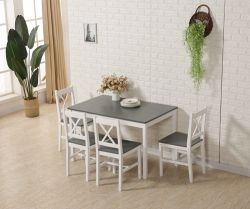 WestWood Dining Table With 4 Chair Wood DS03 Grey