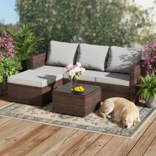 BIRCHTREE Rattan Furniture Set RFS01 Brown