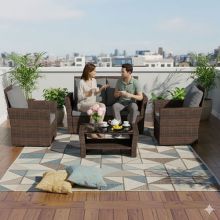 BIRCHTREE Rattan Furniture Set RFS02 Brown