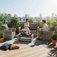 BIRCHTREE Rattan Furniture Set RFS02 Grey