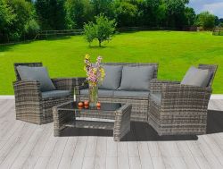 BIRCHTREE Rattan Furniture Set RFS02 Grey