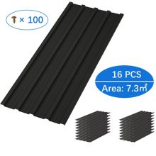 BIRCHTREE 16x Metal Roof Sheets 1080X426MM RSS01 Black