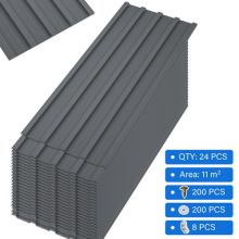 BIRCHTREE 24x Metal Roof Sheets 1080x426mm RSS02 Grey