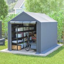 BIRCHTREE Outdoor Storage Tent 6X10FT Dark Grey