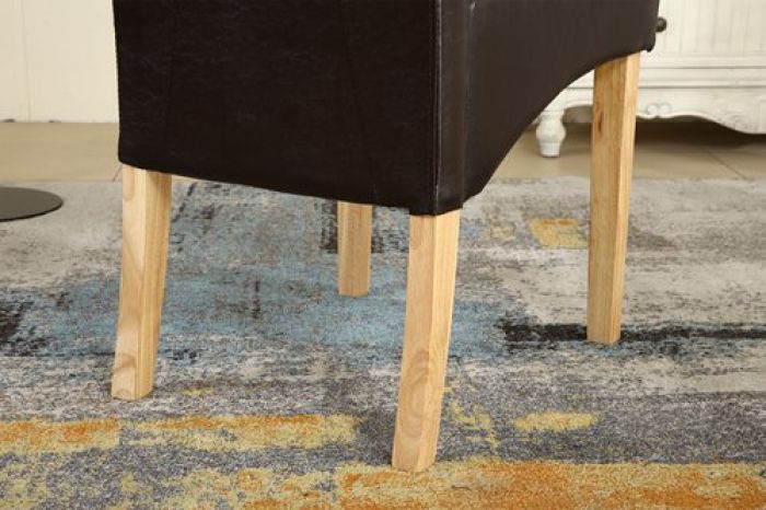 WestWood Faux Leather Dining Chairs High Back Set of Brown KMS