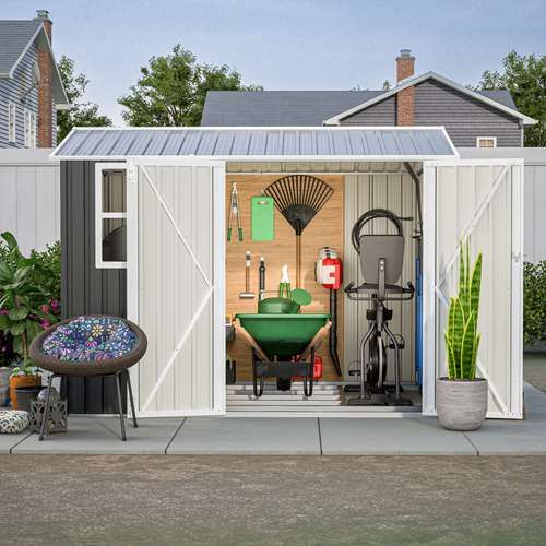 BIRCHTREE Garden Shed With Window 8X6FT Anthracite | KMS Direct