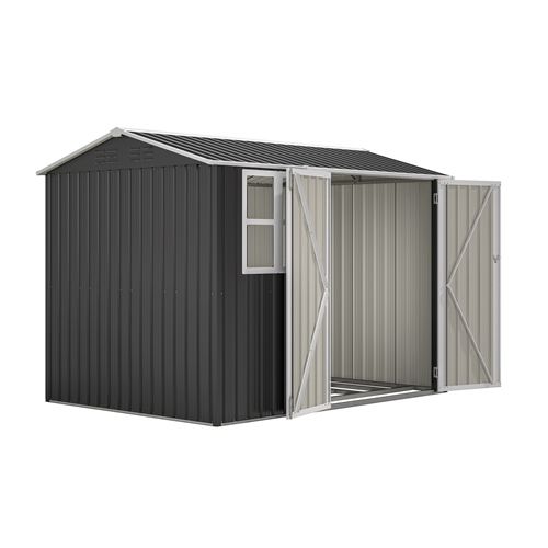 BIRCHTREE Garden Shed With Window 8X6FT Anthracite | KMS Direct