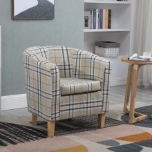 WestWood Fabric Tub Chair TC03 Cream Checked