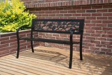 BIRCHTREE Garden Bench Steel Rose Style C074 Black