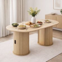 WestWood Dining Table With Leg Storage Natural