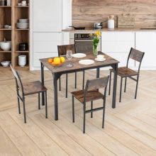 WestWood Dining Table and 4 Chairs WW-DS20 Brown