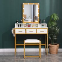 WestWood Dressing Table DT17 White and Golden