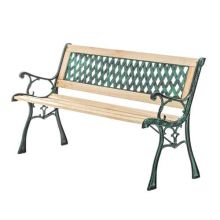 BIRCHTREE Outdoor Wooden 3 Seater Cross Lattice Garden Bench