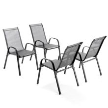 BIRCHTREE Garden Chair 4-Set Grey