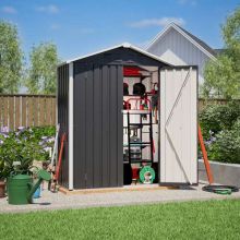BIRCHTREE Garden Shed Apex Roof 5FT X 2.6FT Anthracite and White