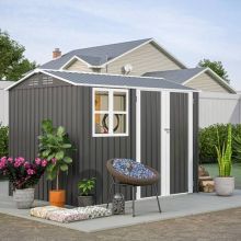 BIRCHTREE Garden Shed With Window 8X6FT Anthracite
