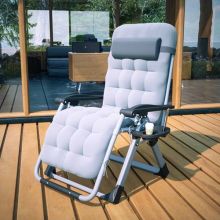 BIRCHTREE Sun Recliner With Thick Cushion Grey