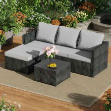 BIRCHTREE Rattan Furniture Set RFS01 Black