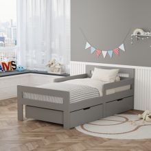 WestWood Junior Bed Wood Frame With Storage Grey