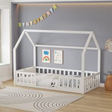 WestWood House Shape Kid Wood Bed Frame KHB01 White