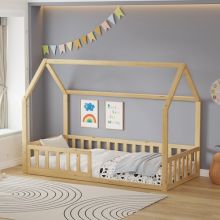 WestWood House Shape Kid Wood Bed Frame KHB02 Natural