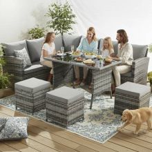 BIRCHTREE Rattan Furniture Set RFS04 Grey