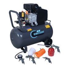 SwitZer 2.5HP Air Compressor 50L AC004 With 5PCS Kits Grey