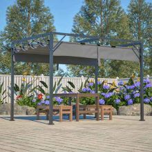 BIRCHTREE Metal Pergola 3x2M Grey