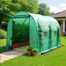 BIRCHTREE 2.5M (L) x 2M (W) x 2M (H) Polytunnel Greenhouse Pollytunnel Galvanised Frame