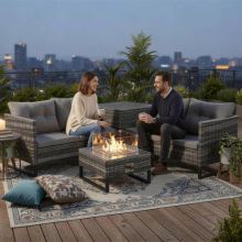 BIRCHTREE Rattan Furniture Set RFS11 Grey 