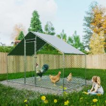 Chicken Run Cage 3X1.5X2M CRC04 Metal Hammered Silver