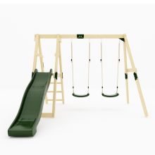 GALACTICA Outdoor Wooden Swing and Slide Set GC-SSS03